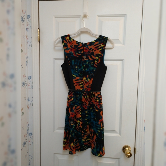 Kensie Fit and Flare Sheer Tank Dress with belt - Picture 1 of 7